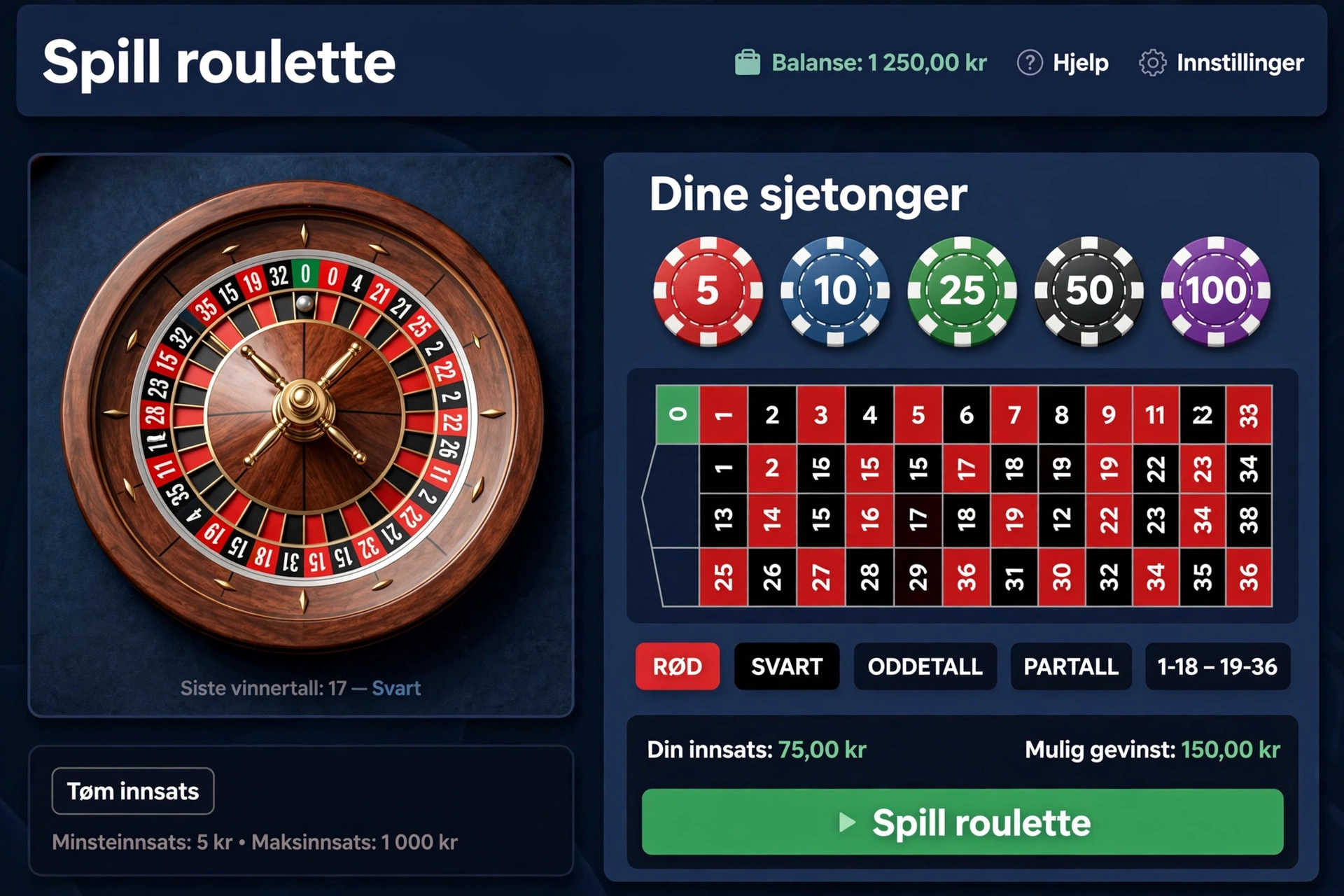Roulette spill — komplett guide, strategier og tips for norske spillere